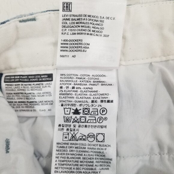 Dockers Mens 38 Blue White  Plaid Checker Zip Up Shorts 19" Pockets Belt Loops - Picture 14 of 14